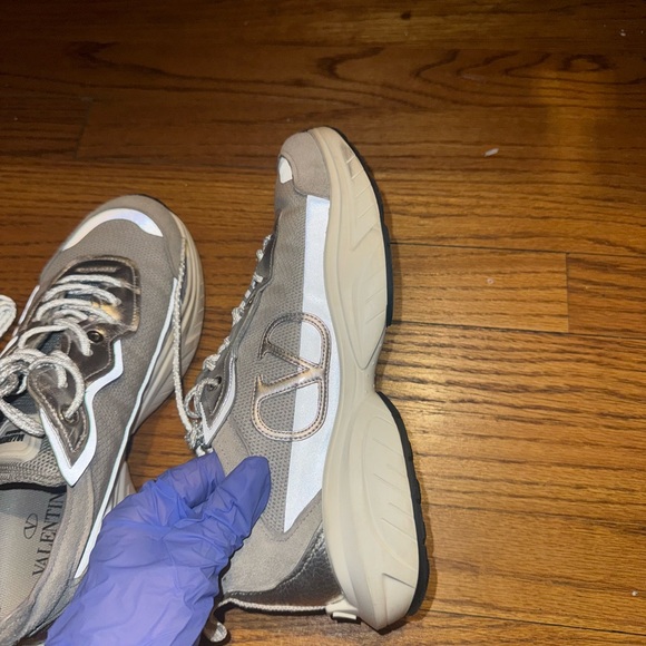 Valentino Garavani Gray and White Women's Sneakers - Picture 4 of 8